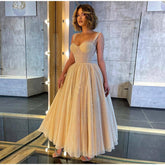 Spaghetti Straps Shinny Sequins Evening Party Dress